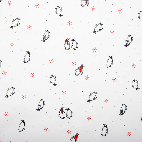 Printed Flannelette CHELSEA - Penguins - White