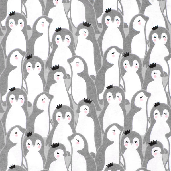 Flanellette Imprimée CHELSEA - Pingouin - Gris