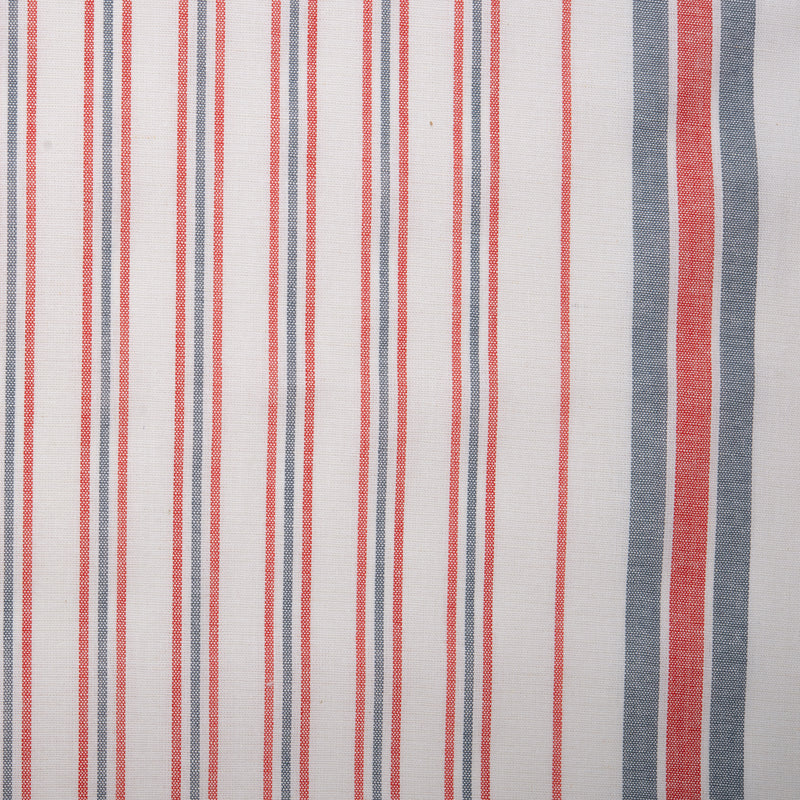 Tea Towelling - JACQUARD - Stripes - Red / Grey