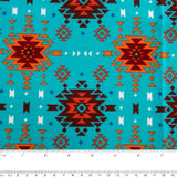 Printed Flannelette - CHARLIE - Navajo box - Blue