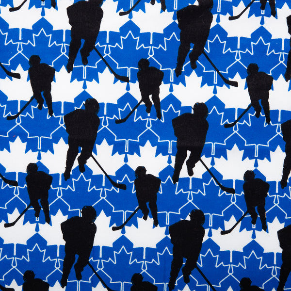 Printed Flannelette - CHARLIE - Hockey canada - Blue