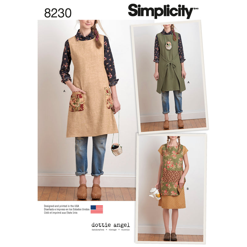Simplicity S8230 Misses' Dottie Angel Reversible Apron Dress and Tabard