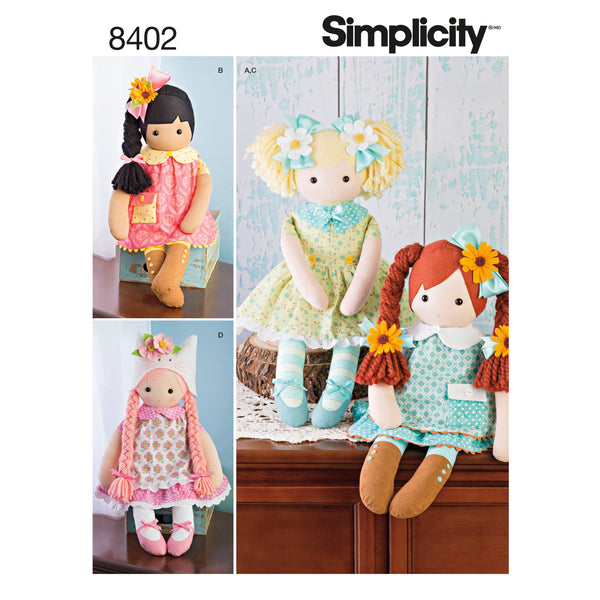 Simplicity S8402 23" Stuffed Dolls with Clothes