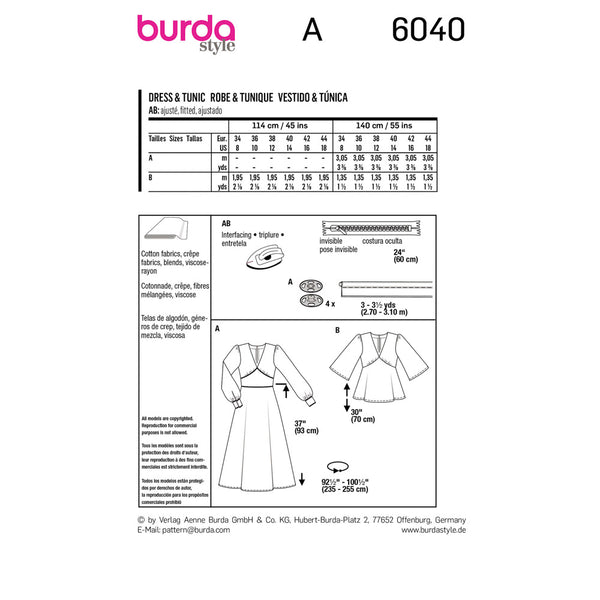 BURDA - 6040 Dress / Blouse