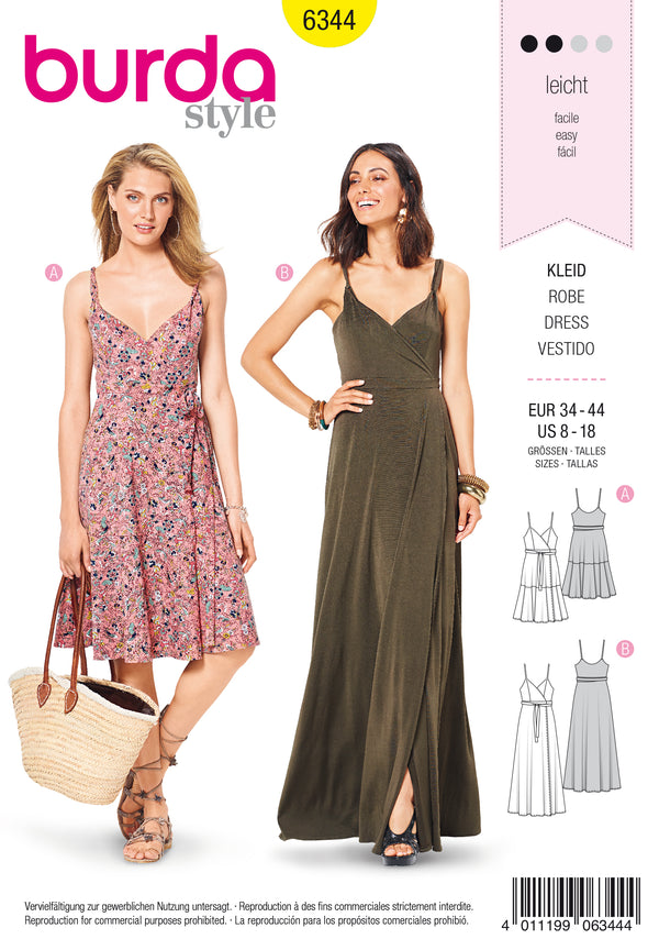 BURDA - 6344 Wrap Dress - Pinafore Dress