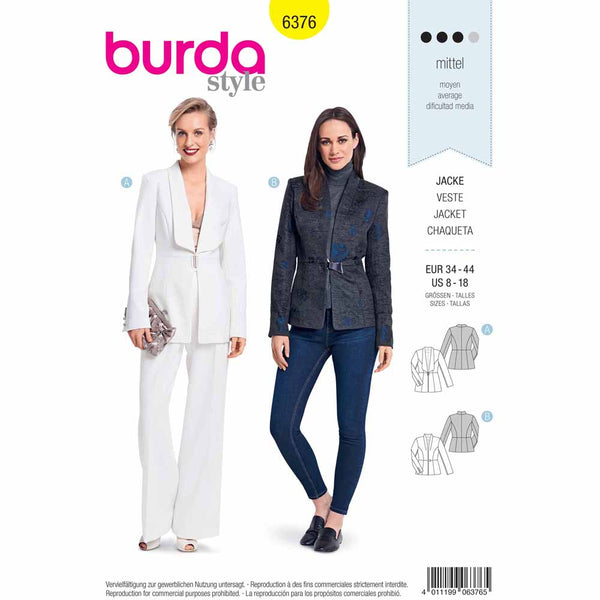 BURDA 6376 - Couture Blazer with an Interesting Collar