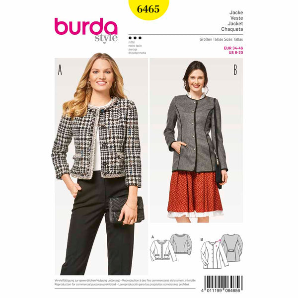 BURDA - 6465 Ladies Coat