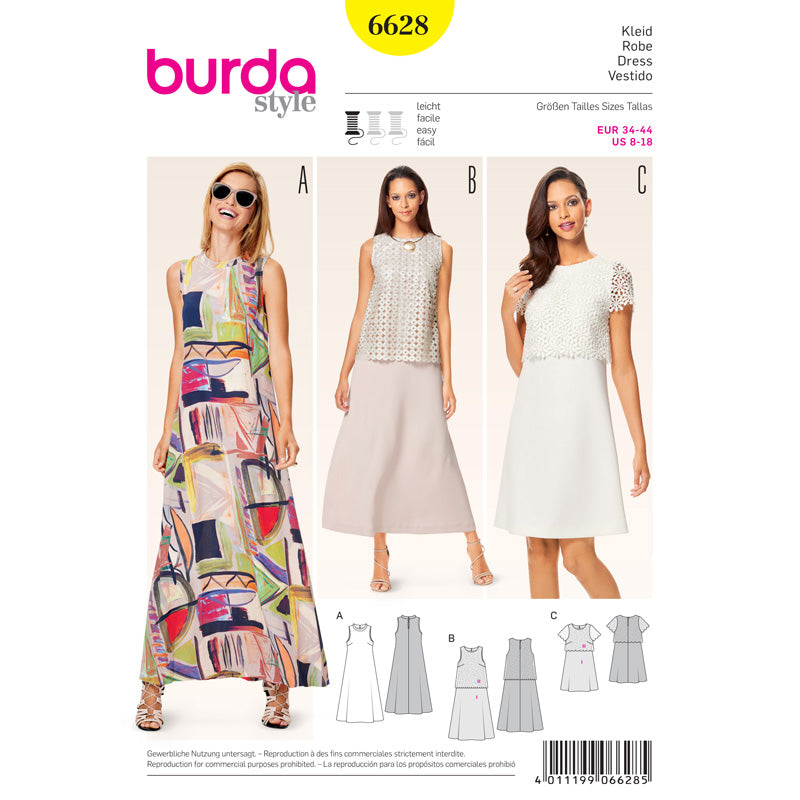 BURDA - 6628 Ladies Dress