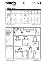 BURDA - 7158 Accessory Bags