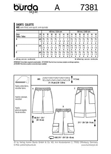 BURDA - 7381 Shorts