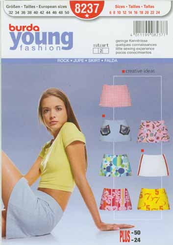 BURDA - 8237 Ladies Skirt-Young