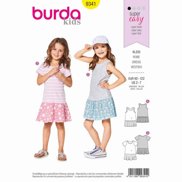 BURDA - 9341 Strap Dress - Shirt Dress - Low Set Skirt