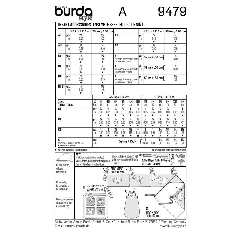 BURDA - 9479 Accessory Baby