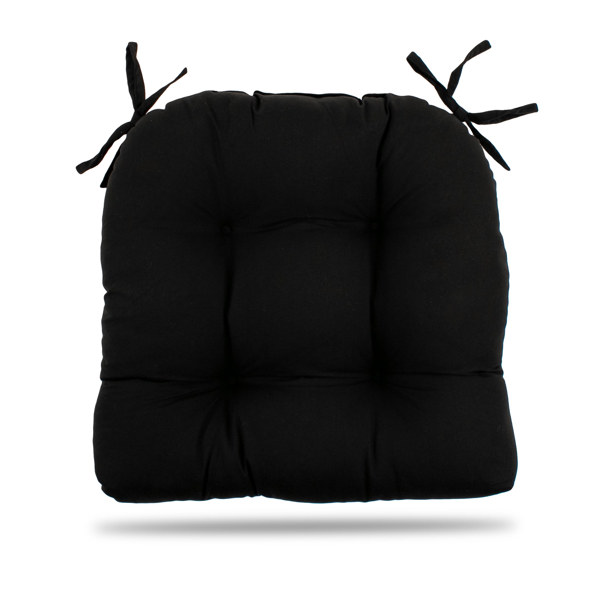 Indoor Chair Pad Cushion Solid Black 15 x 15 x 2.5