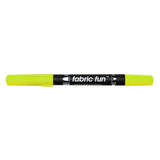 FABRIC FUN Dual Tip Fabric Marker - Fluorescent Yellow