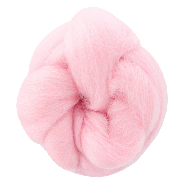 UNIQUE CRAFT Natural Wool Roving - 25g - Baby Pink