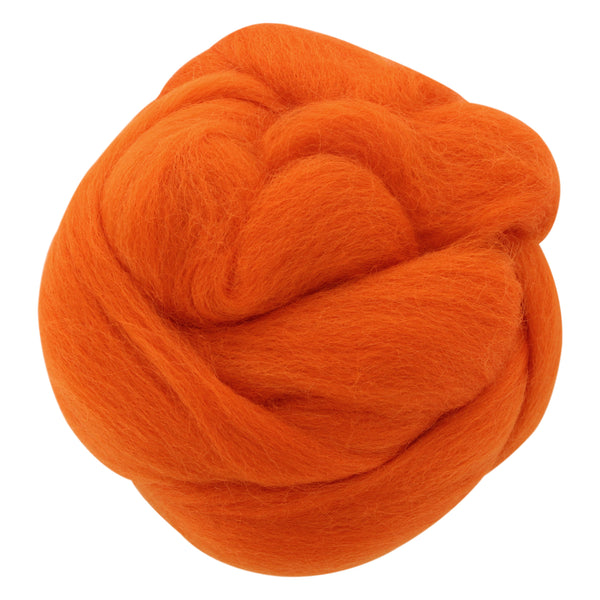UNIQUE CRAFT Natural Wool Roving - 25g - Orange