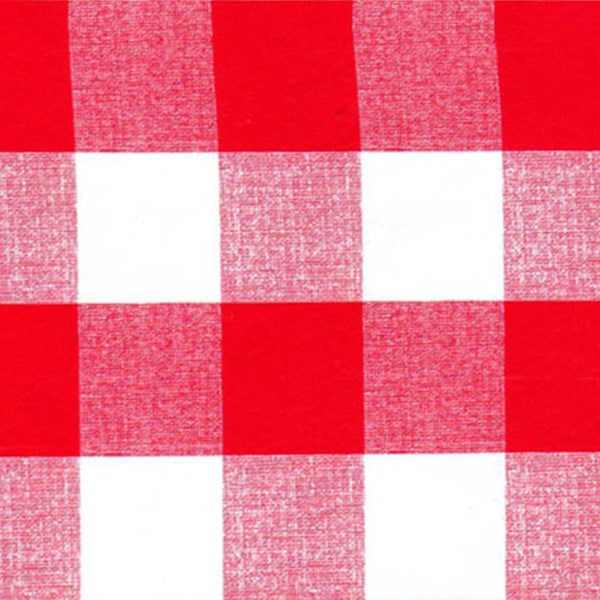 Tablecloth Vinyl - Check - Red