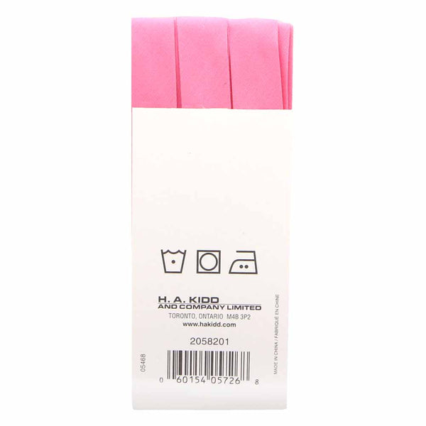 UNIQUE - Extra Wide Double Fold Bias Tape - 15mm x 2.75m - Petal Pink