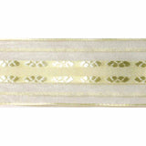 ELAN Organza Ribbon with 2 Stripes 25mm x 5m - Cream