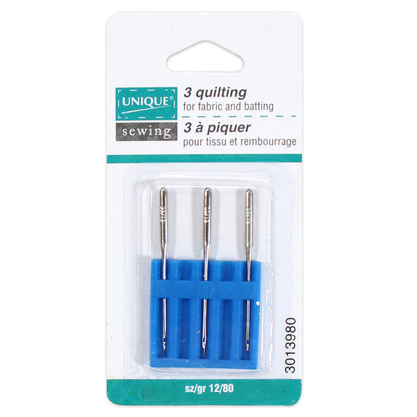 UNIQUE SEWING Quilting Needles - size 80/12 - 3 count