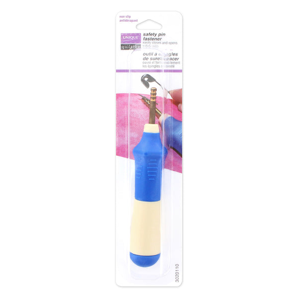 UNIQUE Safety Pin Fastener - Blue and Cream