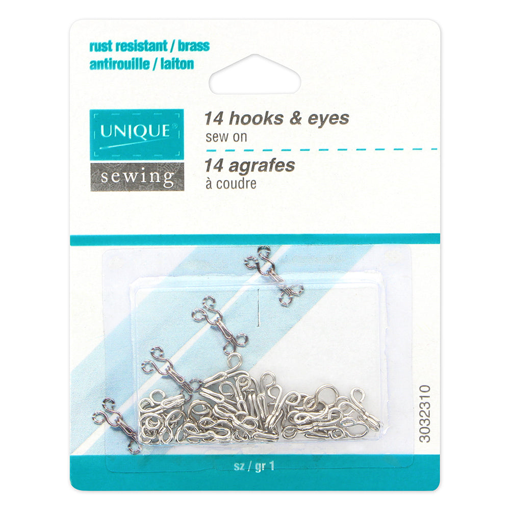 UNIQUE Hook & Eyes - Black, Silver (14 Sets) – Sewing Supply Depot