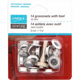 UNIQUE SEWING Grommets with Tool White - 8mm (¼") - 14 pcs