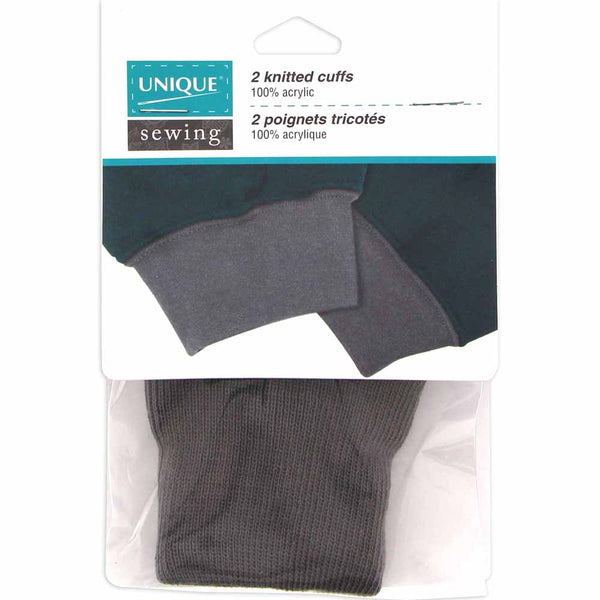 Poignets au tricot pour enfant UNIQUE SEWING gris - 2mcx