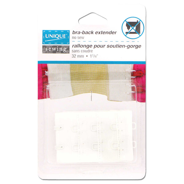 UNIQUE SEWING Bra Back Extender - White - 32mm (1¼")