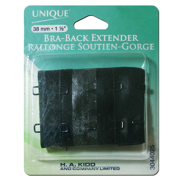 UNIQUE SEWING Bra-Back Extender Black - 38mm / 1½"