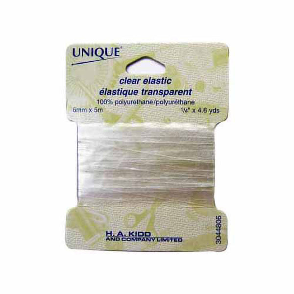 UNIQUE Clear Elastic 6mm x 5m - Clear