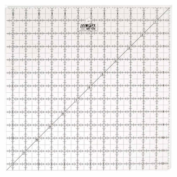 OLFA QR-12S - 12½" Square Frosted Acrylic Ruler