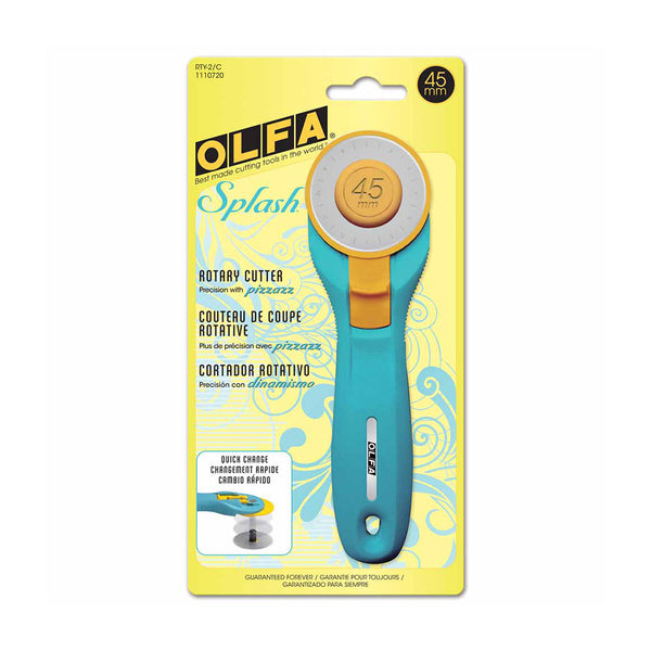 OLFA RTY-2/C - Splash™ Handle Rotary Cutter 45mm - Aqua
