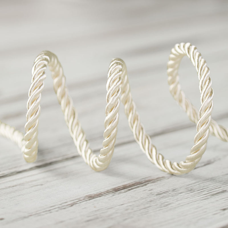 4mm Narrow Twisted Cord - Ivory