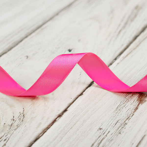 16mm Double Faced Satin Ribbon - Bright Pink