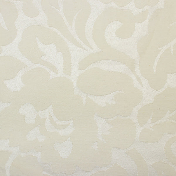Tissu pour Nappe - Grande Largeur - Floral Blanc Cassé