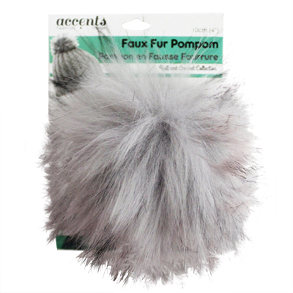 Pompon fourrure recyclé miniature sur Barrette, Bandeau ou élastique