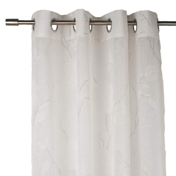 Grommet curtain panel - Dela - White - 52 x 84''