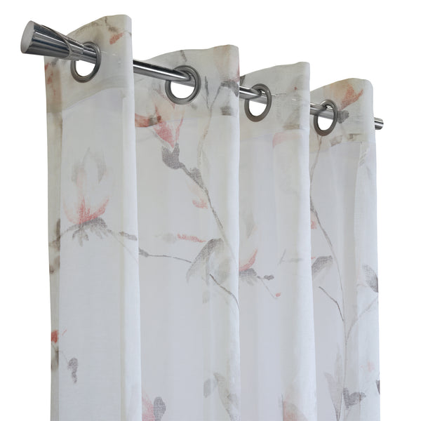 Grommet curtain panel - Bloom - Coral - 52 x 84''