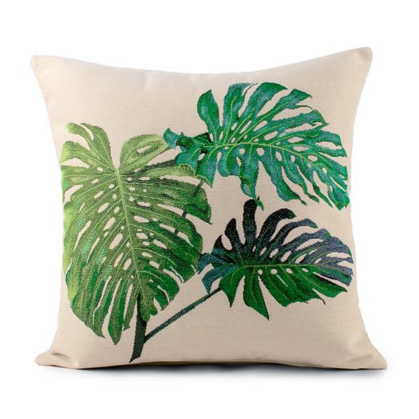 Decorative cushion cover - Palm I - Green - 18 x 18''