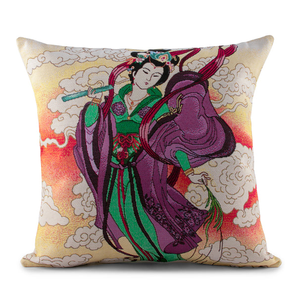 Decorative cushion cover - Gheisha I - Purple - 18 x 18''