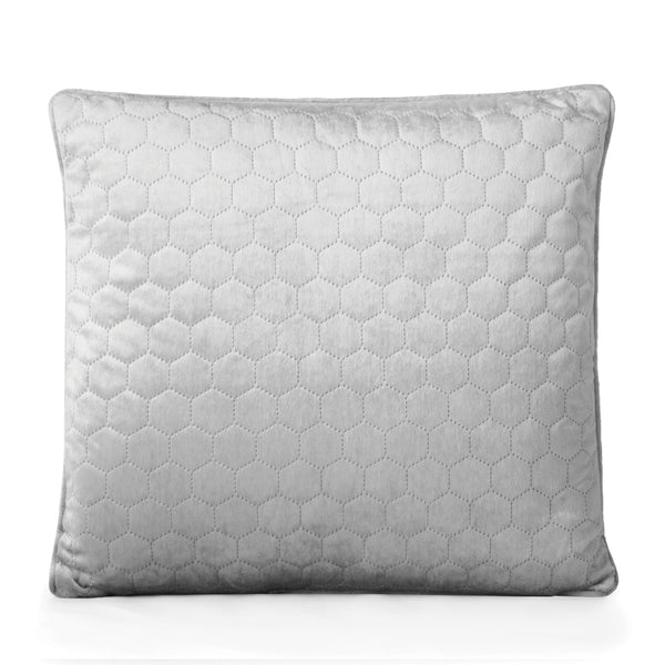 Decorative feather cushion  - Luxe quilted - Inox - 20 x 20''