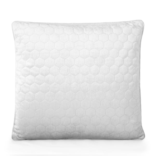 Decorative feather cushion - Luxe quilted - White - 20 x 20''