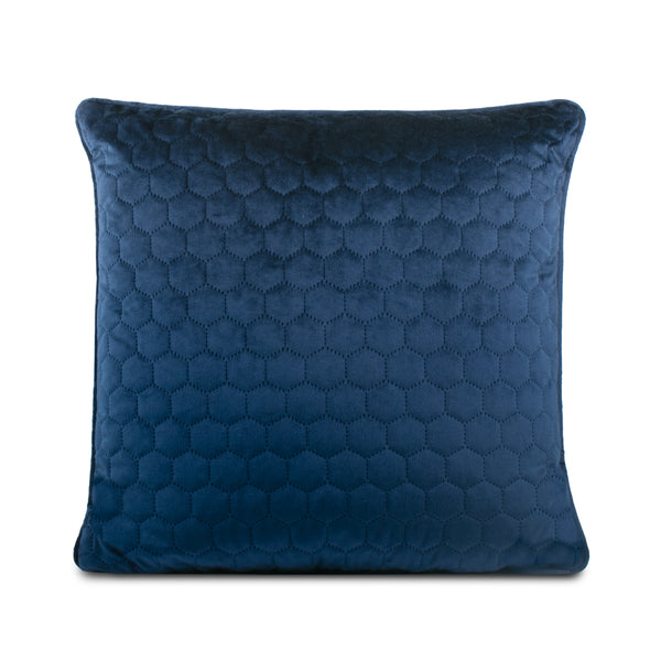 Decorative feather cushion  - Luxe quilted - Indigo - 20 x 20''