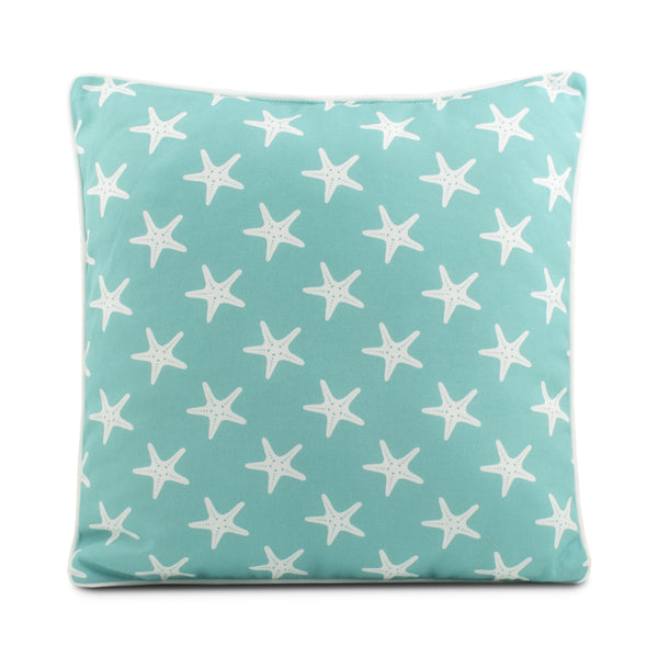 Indoor/Outdoor cushion - 20 x 20'' - Starfish - Aqua