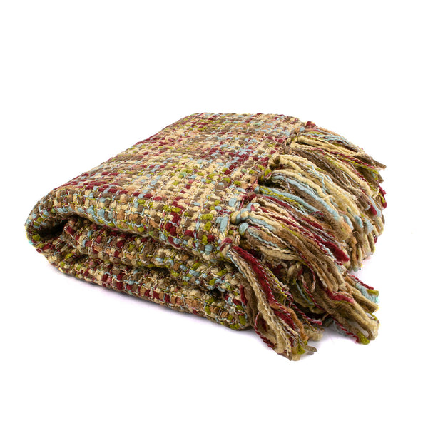 Decorative Knitted Throw - Beige - 47 x 63''