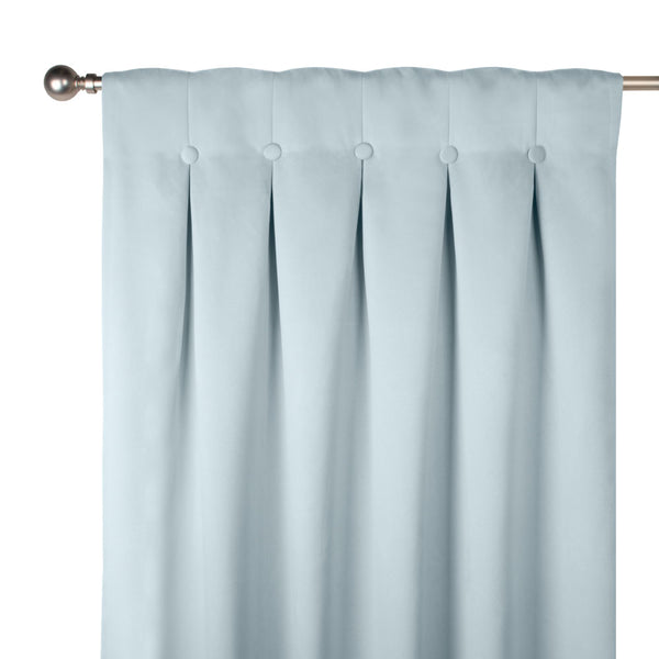 Hidden tab curtain panel -  Nantucket - Aqua - 34 x 84''
