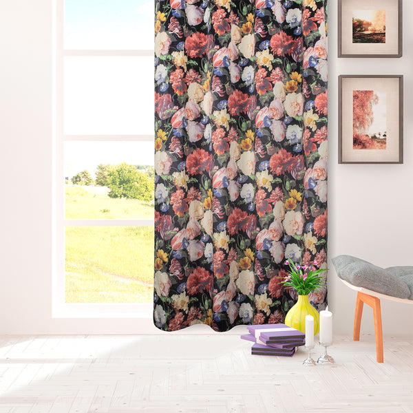 Grommet curtain panel - Rosalie - Black - 54 x 84''