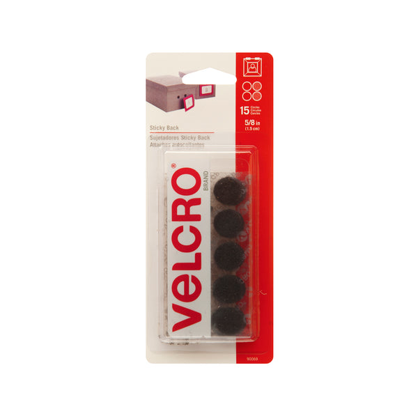 VELCRO® Brand STICKY BACK 5/8" COINS - BLACK
